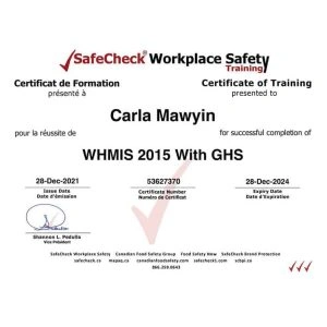 Certifications & Reviews: Trust In Our Reliable Service And Products - WHMIS Safety Certified